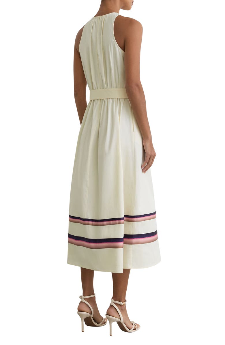 Reiss Sara Pleat Belted A-Line Dress, Alternate, color, Cream