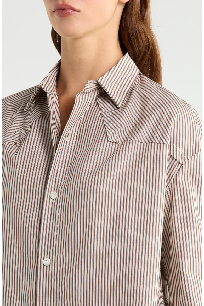 Oversized Striped Cotton Shirt, Alternate, color, BROWNGLEN STRIPE