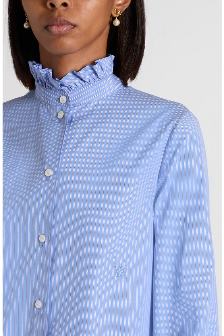 Classic Stripe Cotton Poplin Shirt, Alternate, color, LILAC/ WHITE