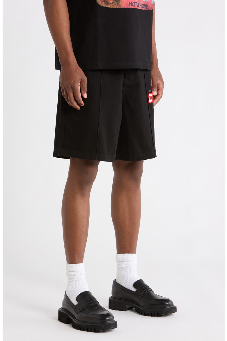 Star Logo Cotton Shorts, Alternate, color, BLACK