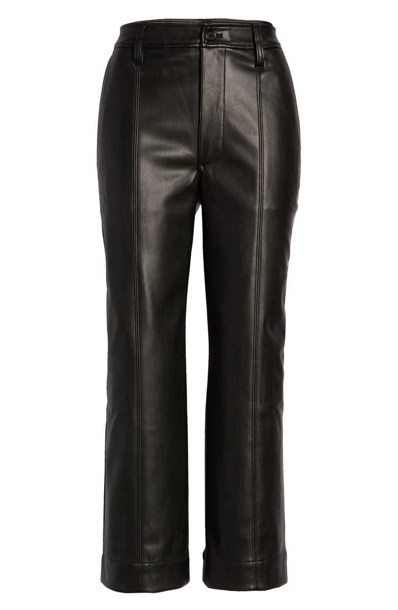 Madewell Slim Emmett Women's Faux Leather Wide Leg Pants, Alternate, color,