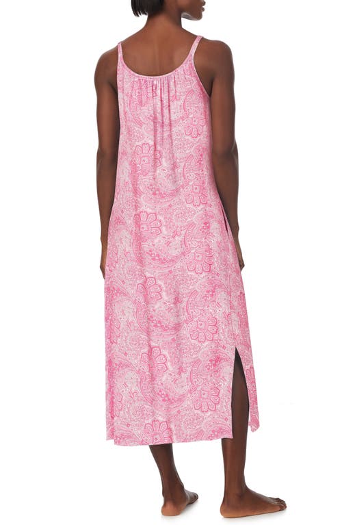 Ralph Lauren Lauren Sleeveless Cotton Nightgown In Pink Pais