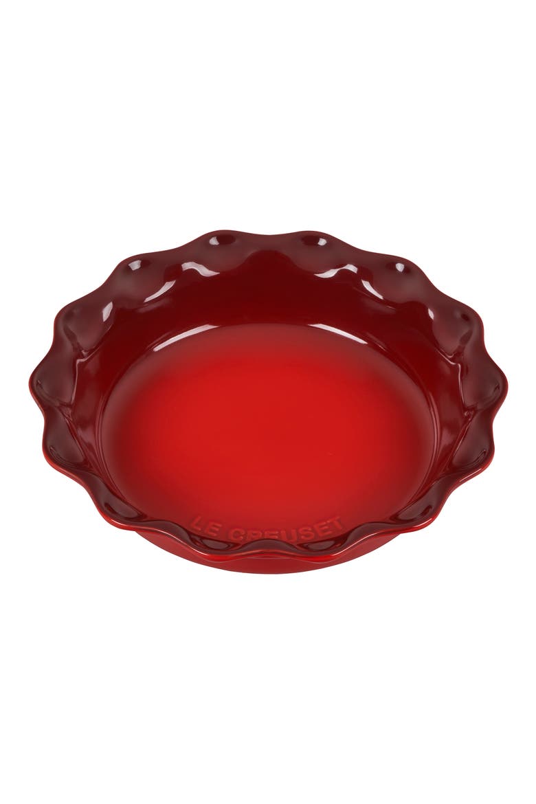 Heritage 9-Inch Stoneware Pie Dish, Main, color, CERISE