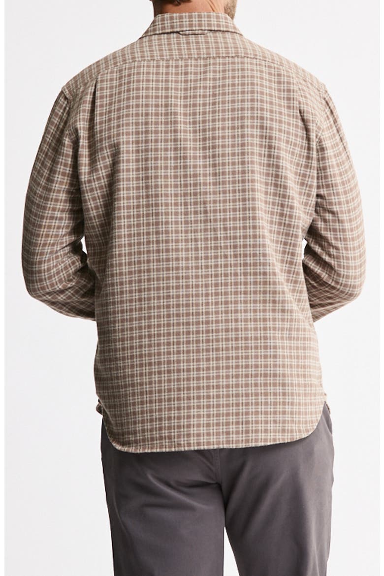 Manor Long Sleeve Twill Button-Up Flannel Shirt, Alternate, color, BROWN