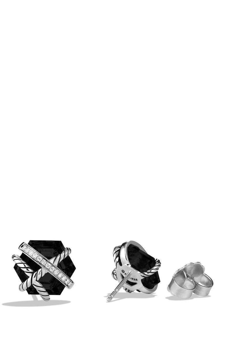 David Yurman Cable Wrap Earrings with Semiprecious Stones & Diamonds, Alternate, color,