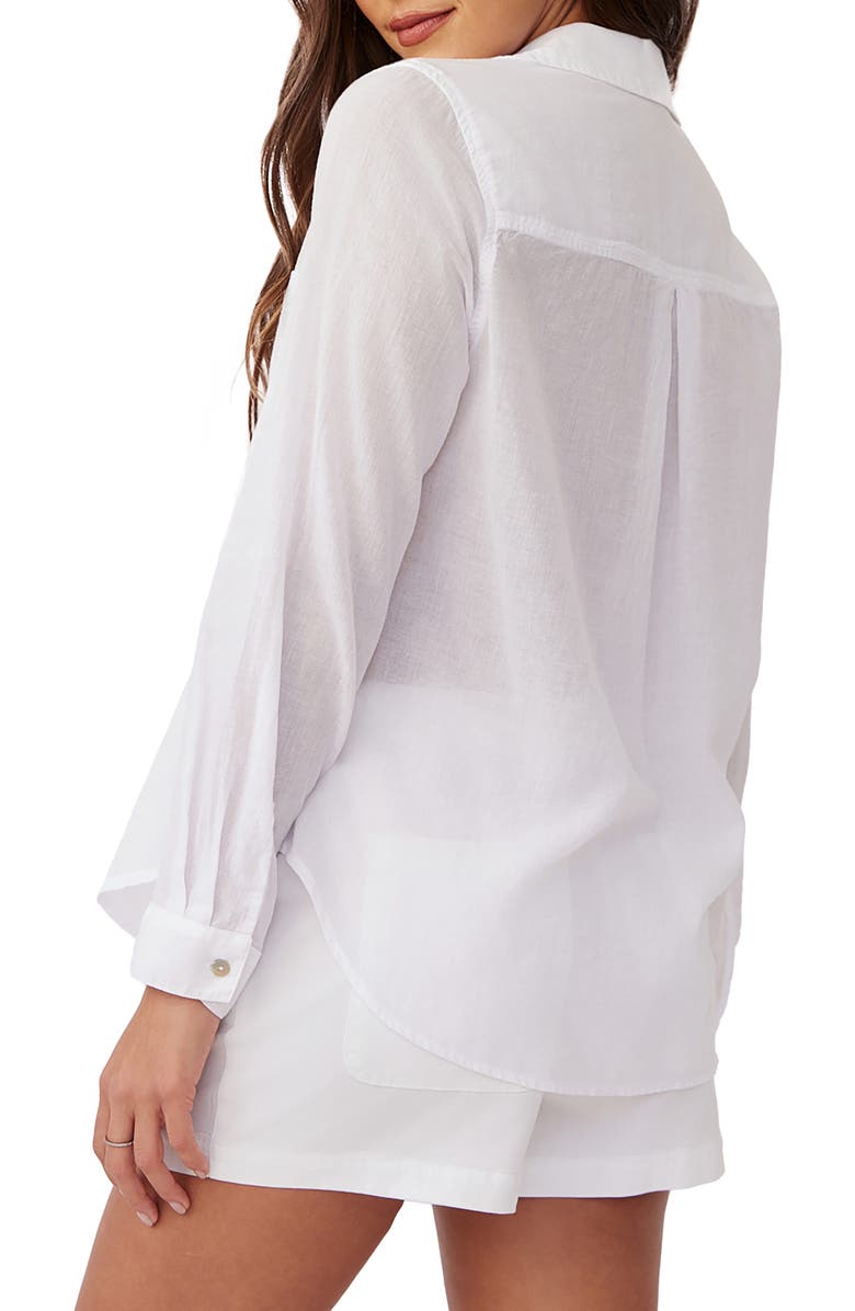 Bella Dahl Pocket Button-Up Shirt, Alternate, color, White
