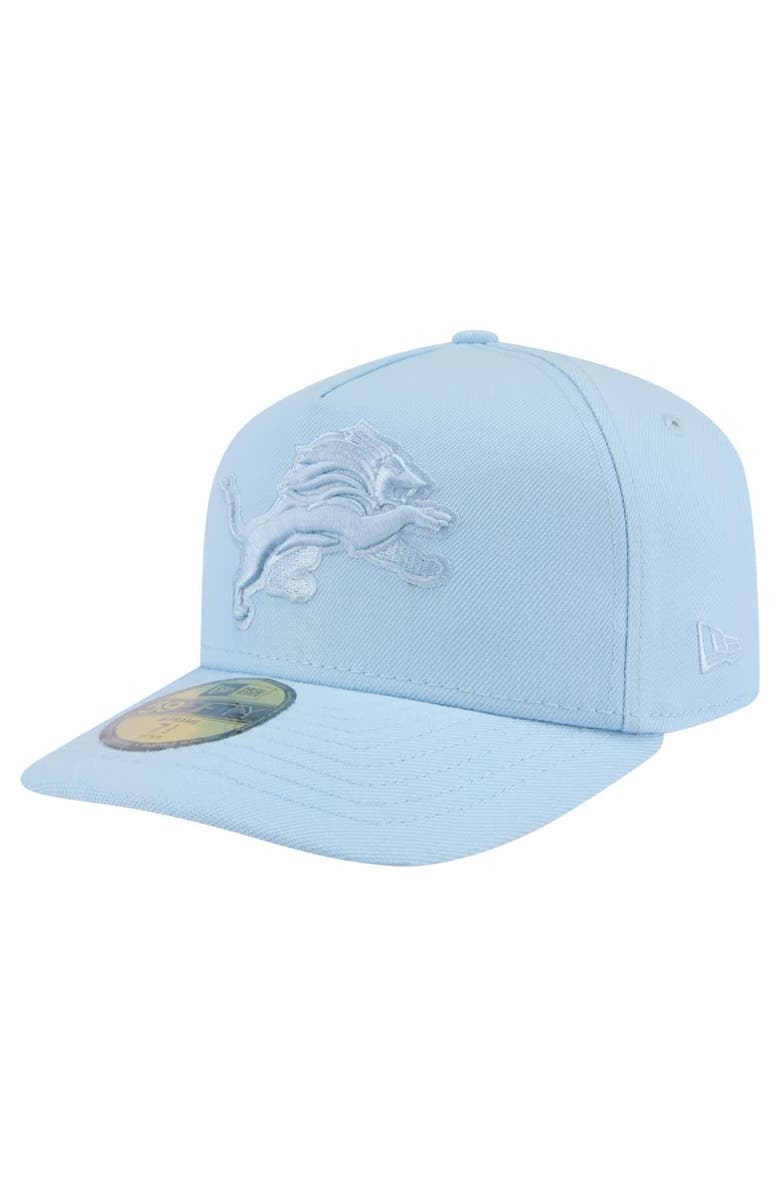 New Era Men's New Era Light Blue Detroit Lions Color Pack A-Frame 59FIFTY Fitted Hat, Main, color, 