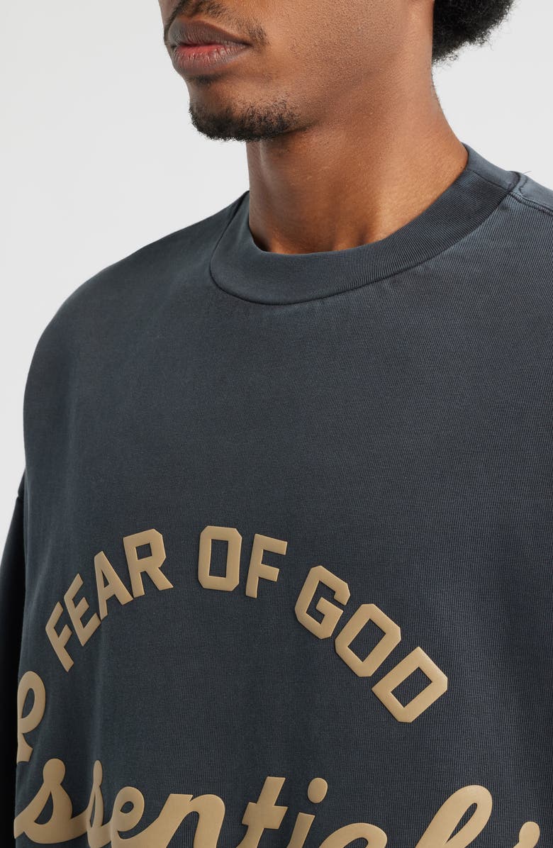 Fear of God Essentials Training '90s Long Sleeve Logo Graphic T-Shirt, Alternate, color, Faded Iron Grey