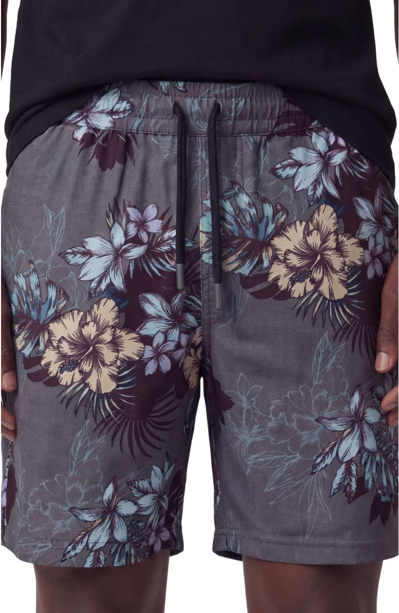 Lords of Harlech Exotic Floral Mens Lounge Short, Alternate, color, Exotic Floral Black