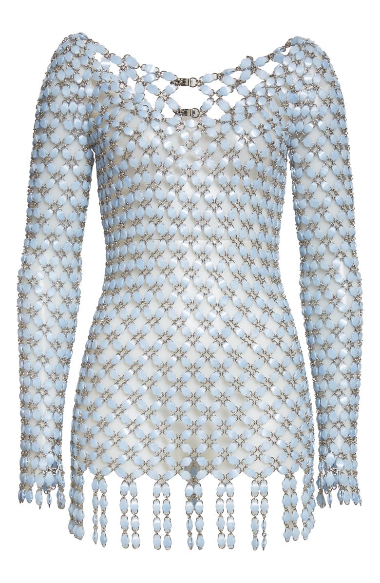 Rabanne Beaded Long Sleeve Minidress, Alternate, color, 