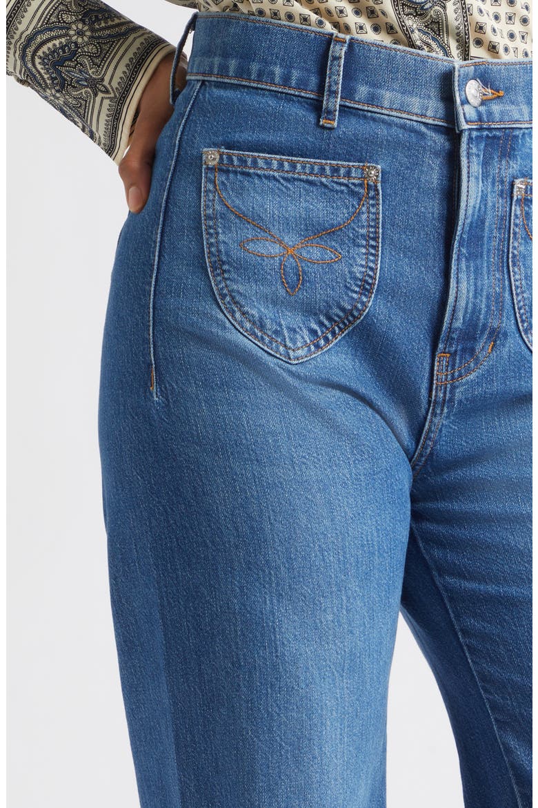 Grant High Waist Western Stitch Wide Leg Jeans, Alternate, color, WANDERER