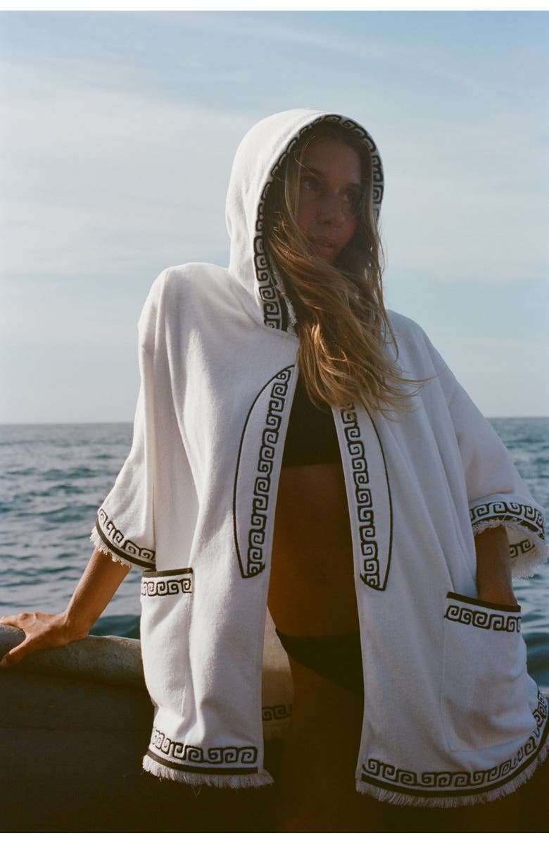 Tombolo 'Surf's Up' Beach Towel Top, Alternate, color, White