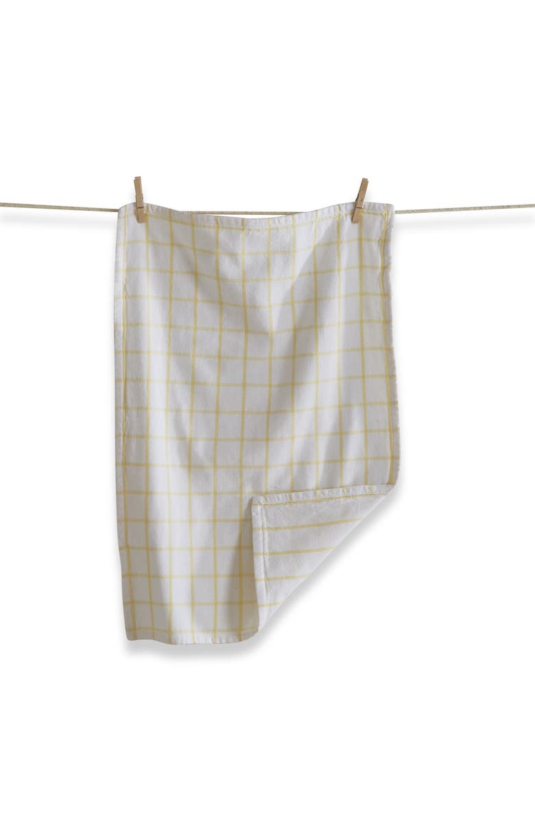 tag Classic Yellow Windowpane Cotton Kitchen Dishtowel Set, Main, color, Yellow