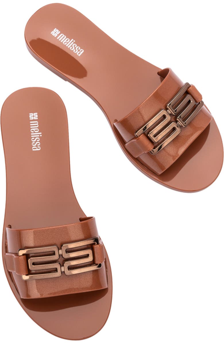 Melissa Babe Slide Sandal, Alternate, color, Brown