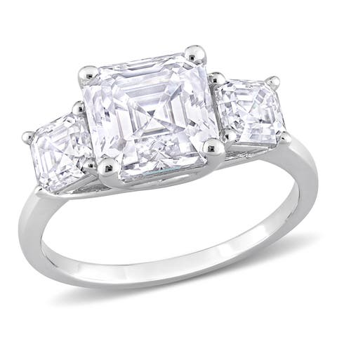 3-1/2CT DEW Moissanite 3-Stone Ring