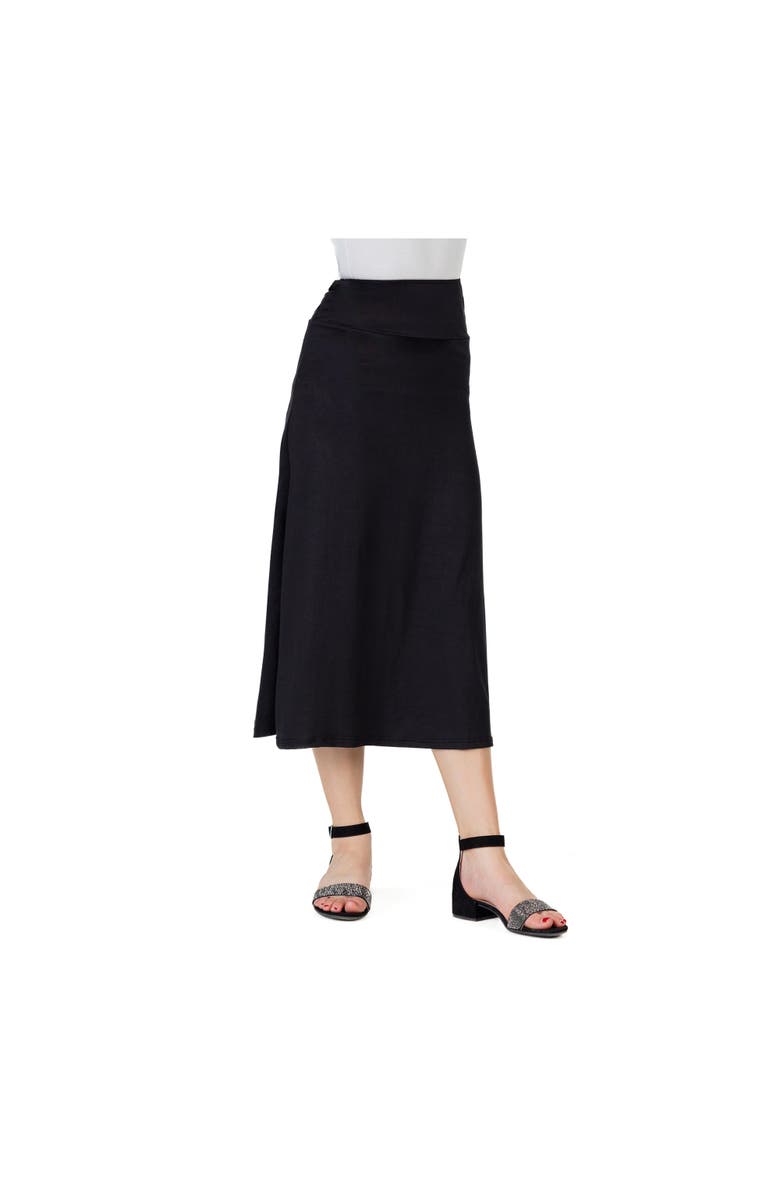 24sevenKid Elastic Waistline Maxi Skirt, Main, color, Black