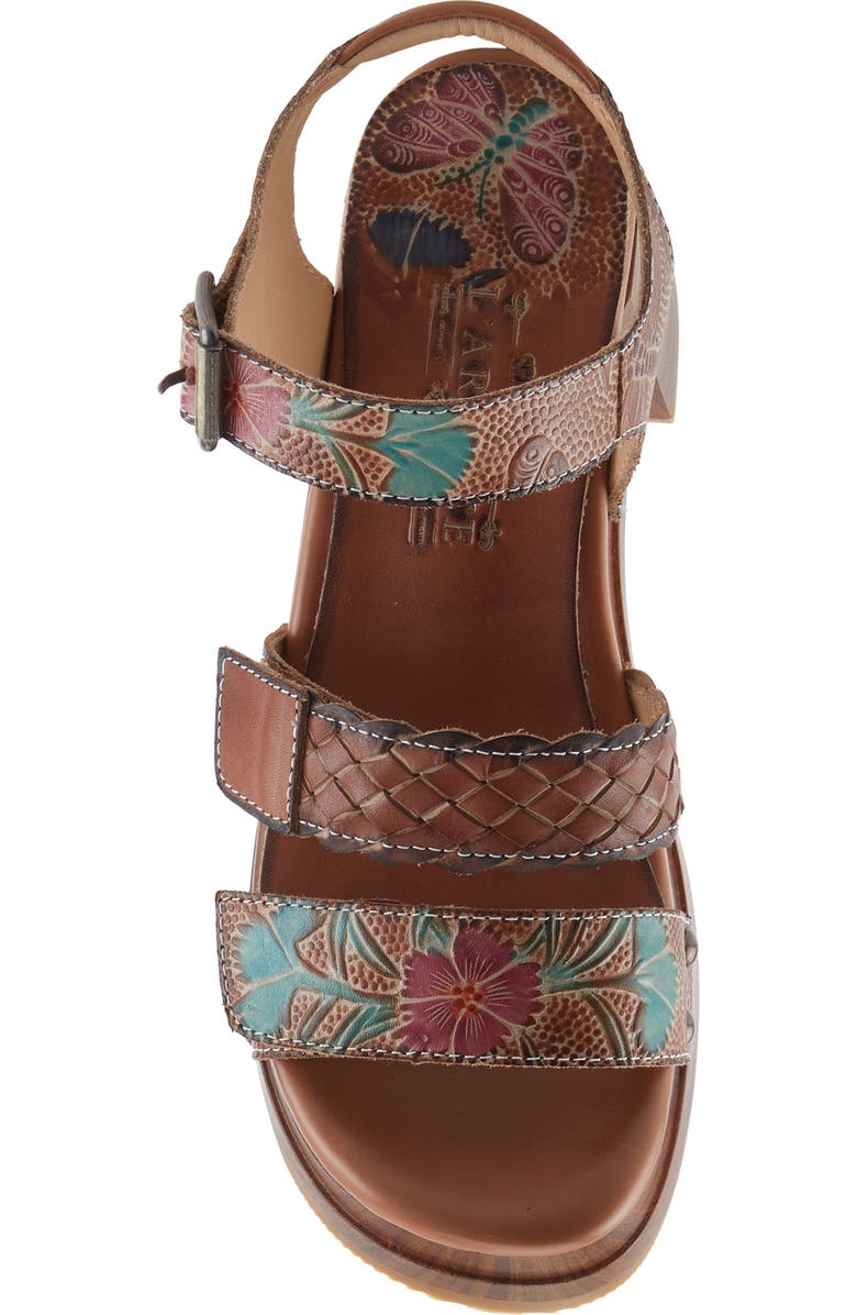 L'Artiste by Spring Step Retropel Ankle Strap Platform Sandal, Alternate, color, Brown Multi