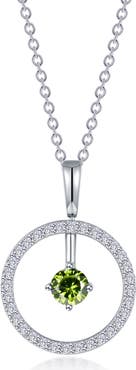 Lafonn Simulated Diamond Lab-Created Birthstone Reversible Pendant Necklace