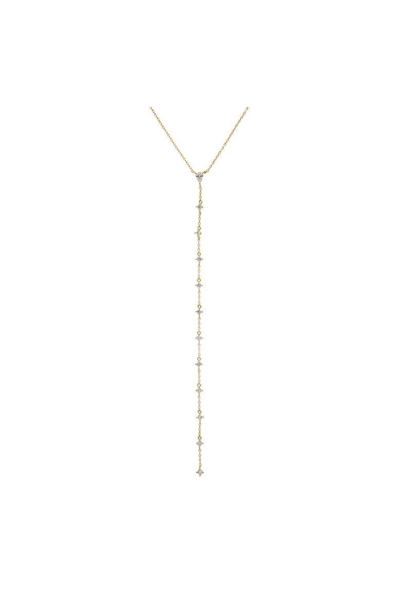 BY ADINA EDEN Teardrop CZ Lariat Necklace, Alternate, color, Gold