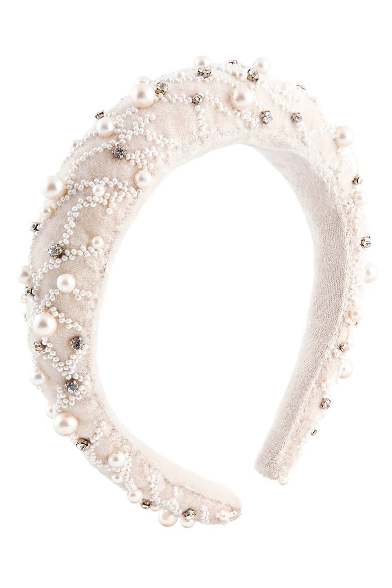 Kareena Imitation Pearl Padded Headband, Main, color, IVORY