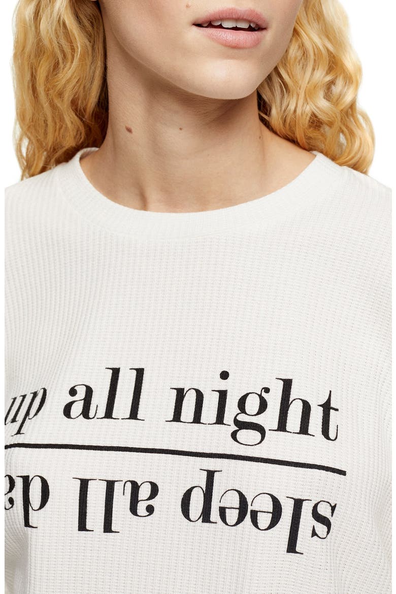 Up All Night Thermal Short Pajamas, Alternate, color, OATMEAL MULTI