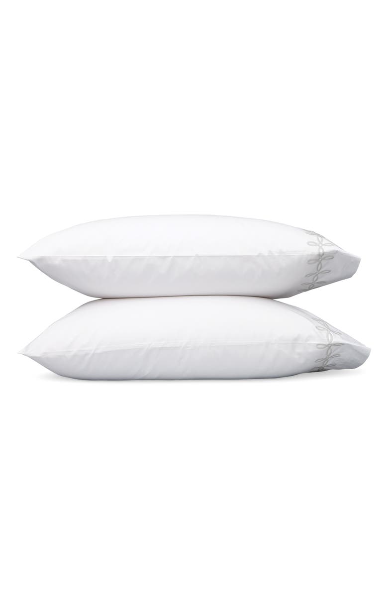 Matouk Gordian Knot Set of 2 Pillowcases, Main, color, Silver