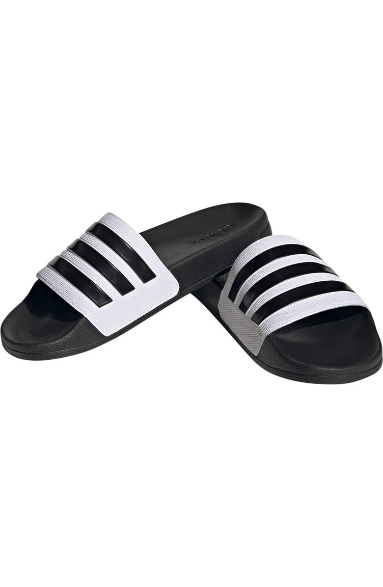 adidas Adilette Shower Slide Sandal, Main, color, White/ Black/ Black