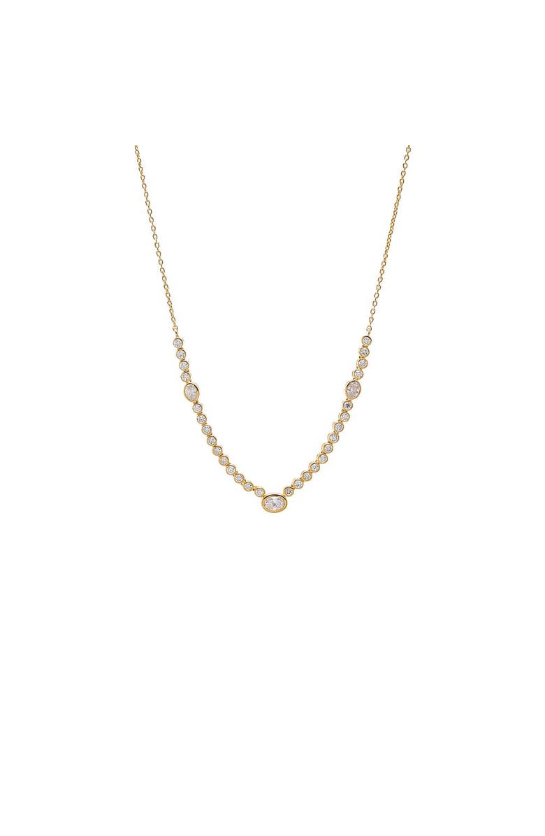 BY ADINA EDEN Lab Grown Diamond Bezel Oval Center Tennis Necklace, Main, color, 