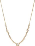 BY ADINA EDEN Lab Grown Diamond Bezel Oval Center Tennis Necklace