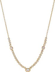 BY ADINA EDEN Lab Grown Diamond Bezel Oval Center Tennis Necklace