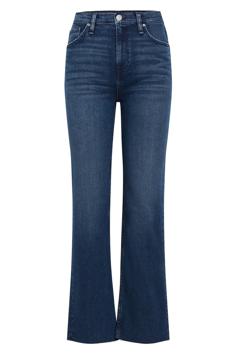 Remi Raw Hem High Waist Crop Straight Leg Jeans, Alternate, color, DEEP DIVE