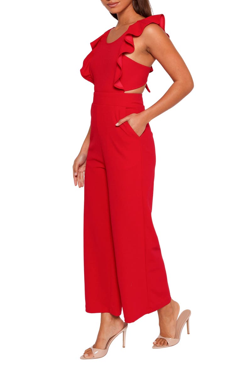 Mills Crop Jumpsuit, Alternate, color, RED