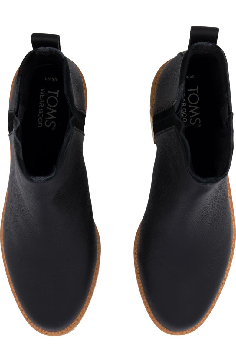 TOMS Hailey Water Resistant Leather Bootie, Alternate, color,