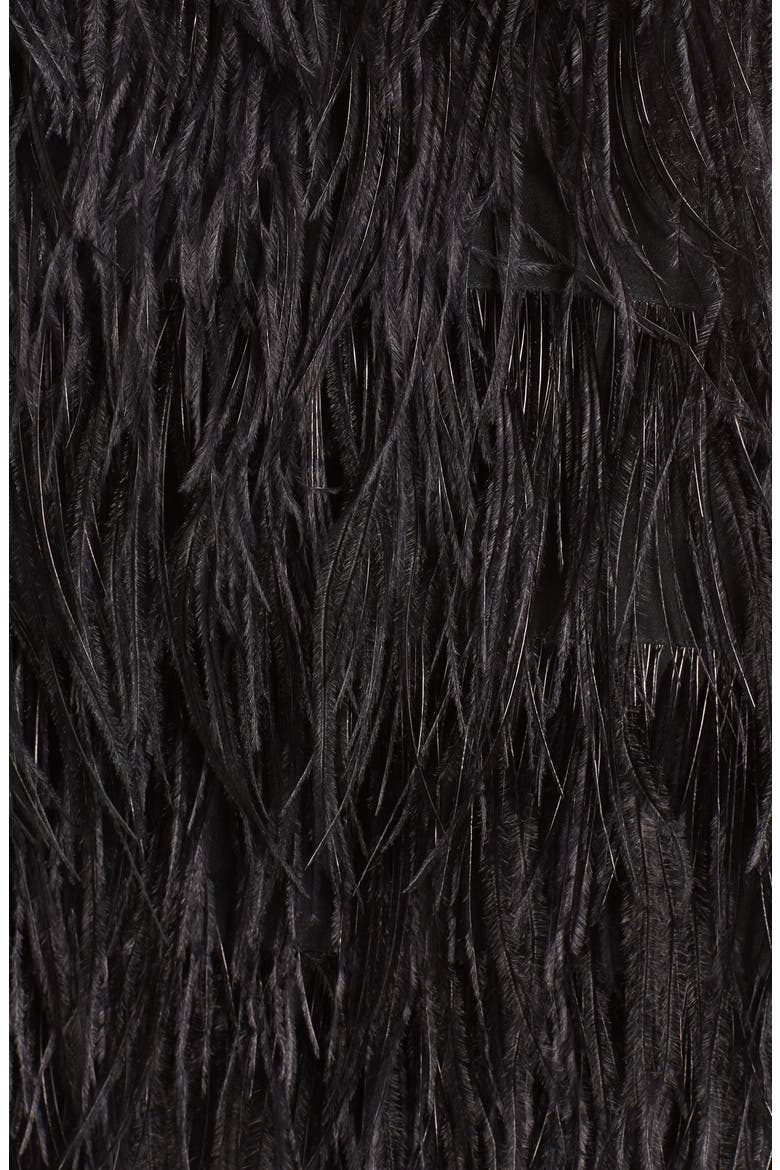 Genuine Ostrich Feather Tank, Alternate, color, BLACK