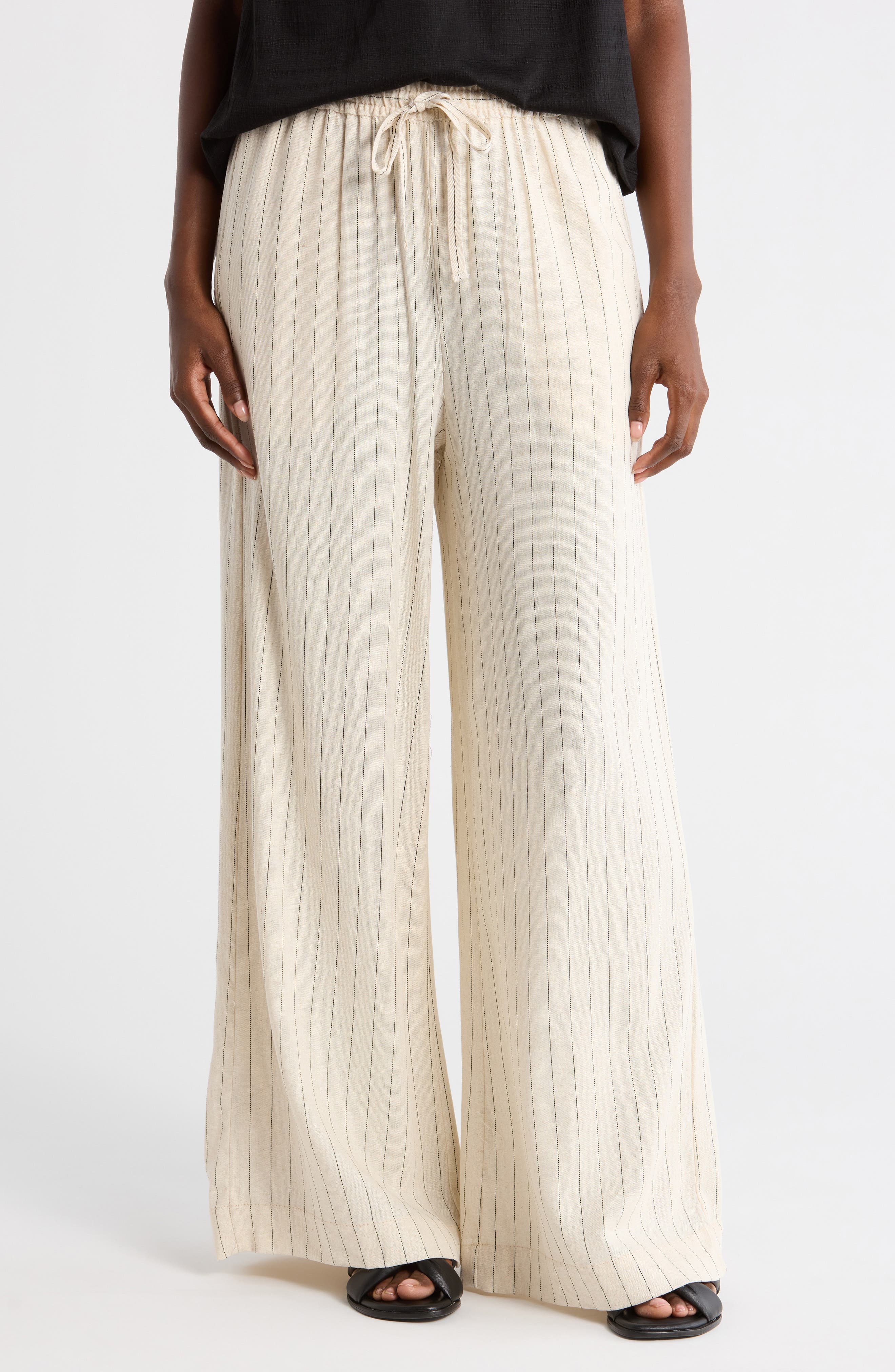 MAX STUDIO Stripe Drawstring Pants