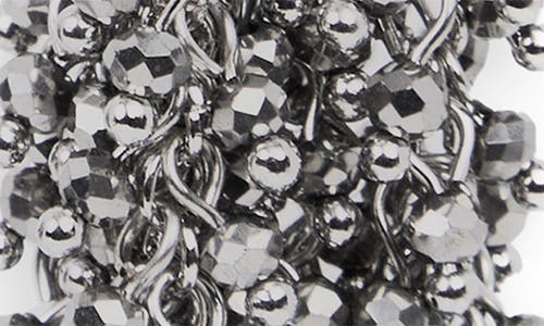 Saachi Silver Cluster Drop Chain Earrings In Silver