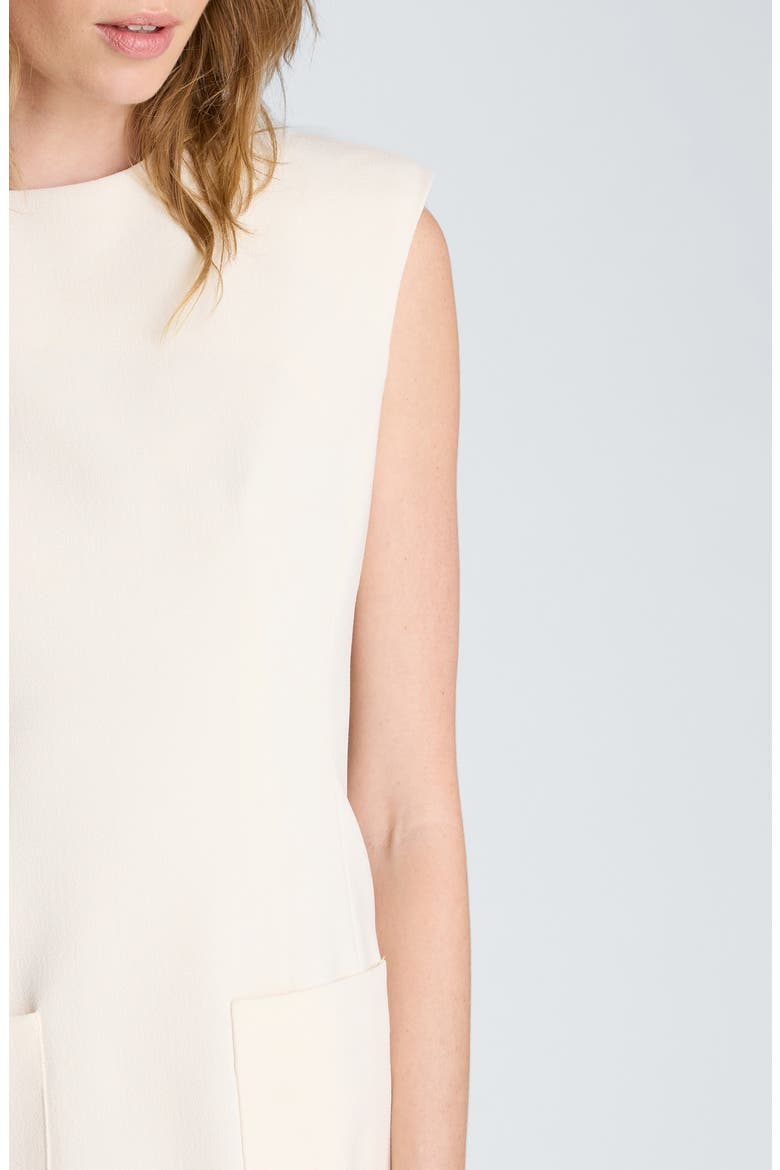 Sleeveless Patch Pocket Minidress, Alternate, color, EGGSHELL