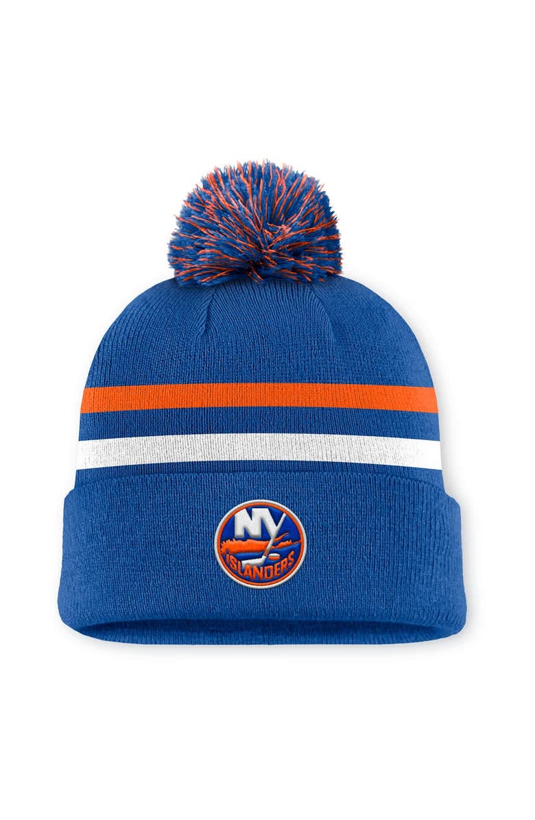 FANATICS Men's Fanatics Royal New York Islanders Authentic Pro Rink Cuffed Knit Hat with Pom, Main, color, Royal