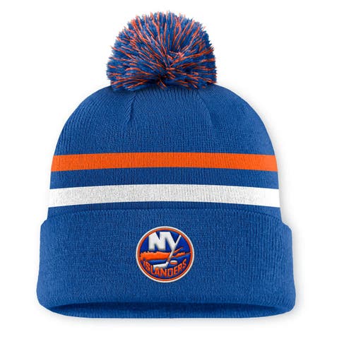 Men's Fanatics Royal New York Islanders Authentic Pro Rink Cuffed Knit Hat with Pom