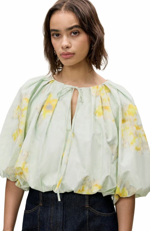 Rebecca Taylor Yara Bubble Top In Sage Combo