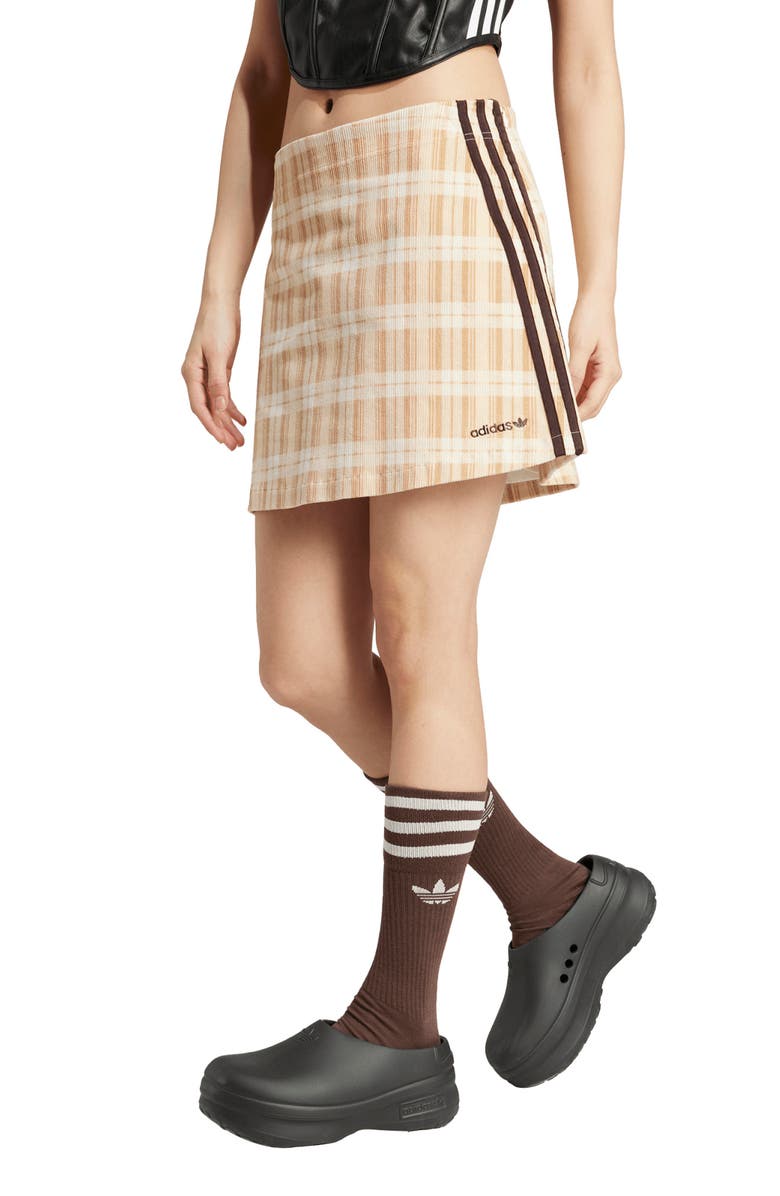 adidas Originals Tartan Corduroy A-Line Skirt, Main, color, 