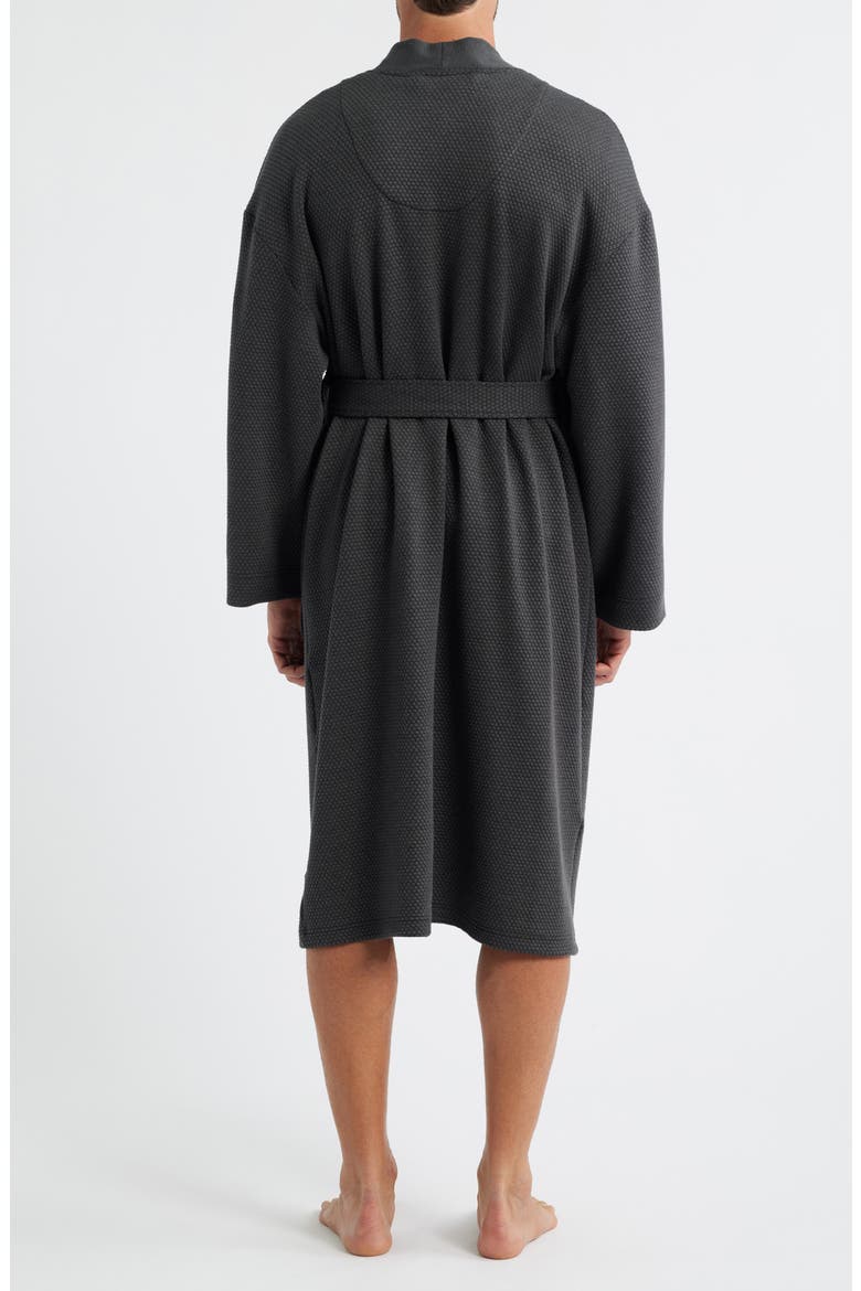 Tomorroland Waffle Knit Robe, Alternate, color, CHARCOAL