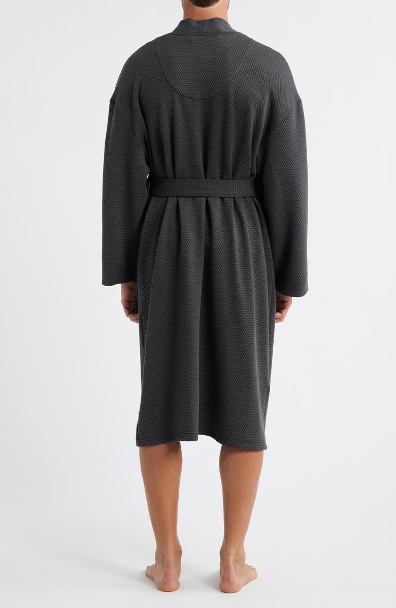 Majestic International Tomorroland Waffle Knit Robe, Alternate, color, Charcoal