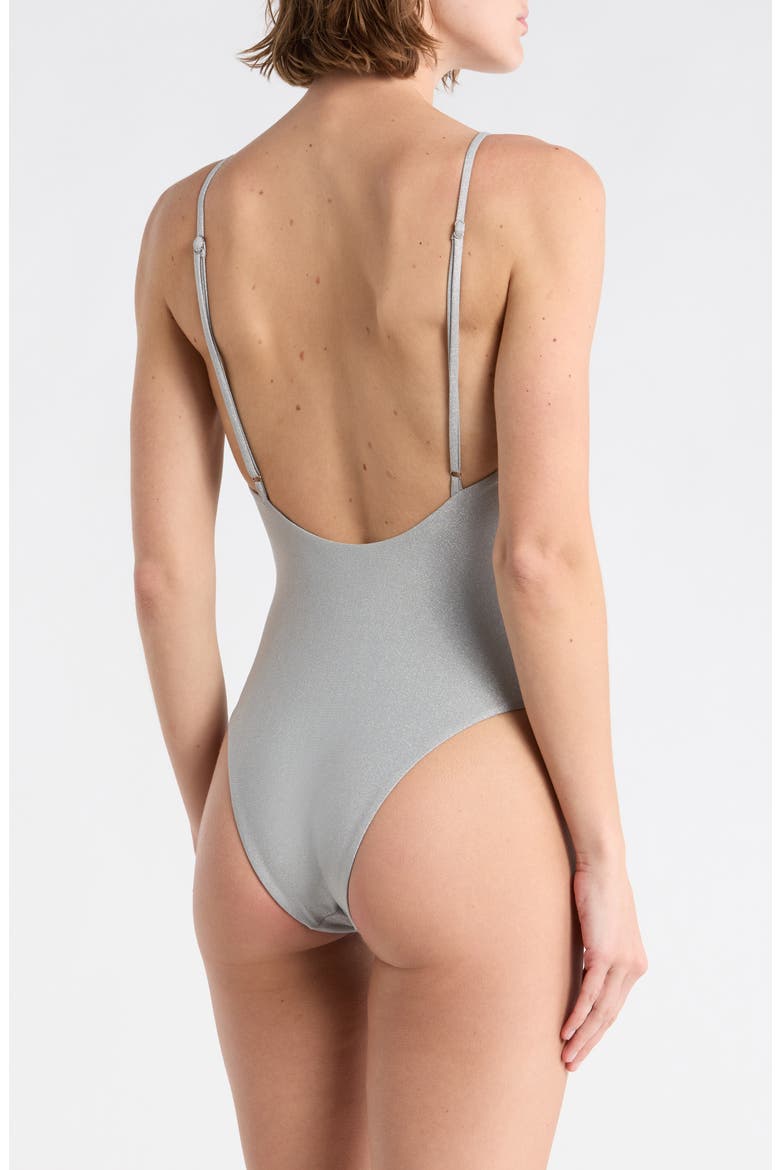 Luster One-Piece Swimsuit, Alternate, color, GRAY