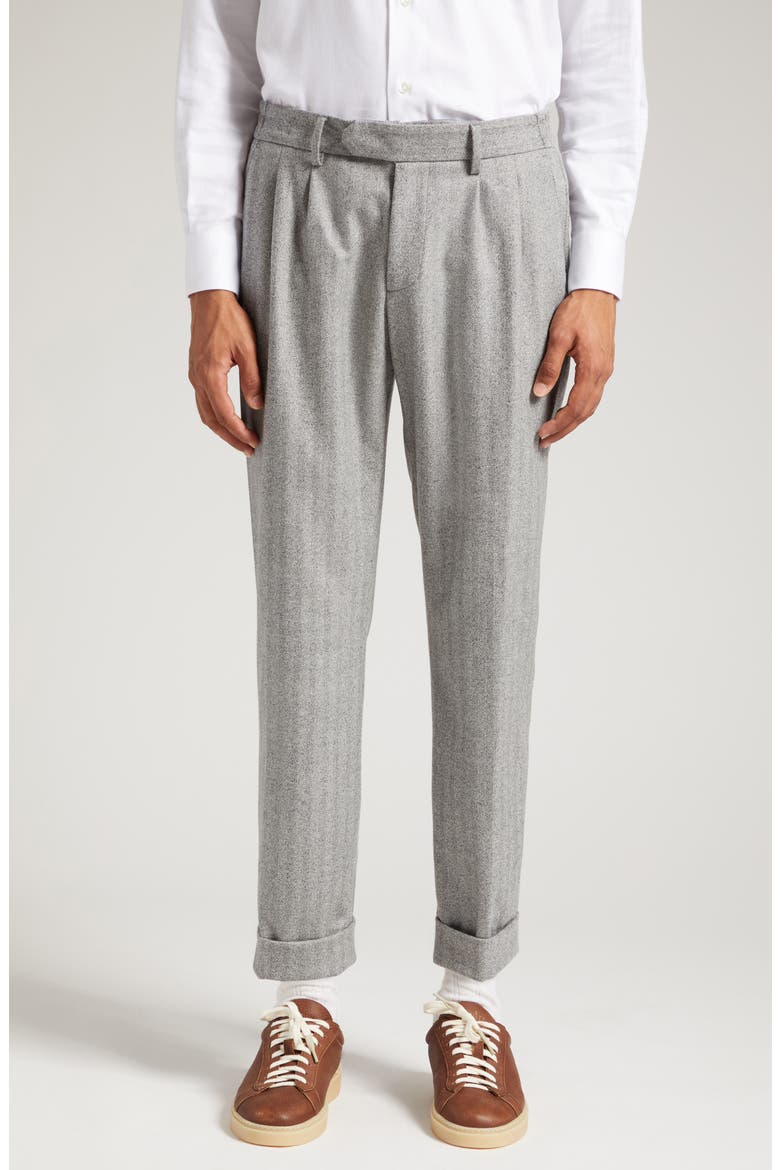 Herringbone Virgin Wool Suit, Alternate, color, MEDIUM GREY