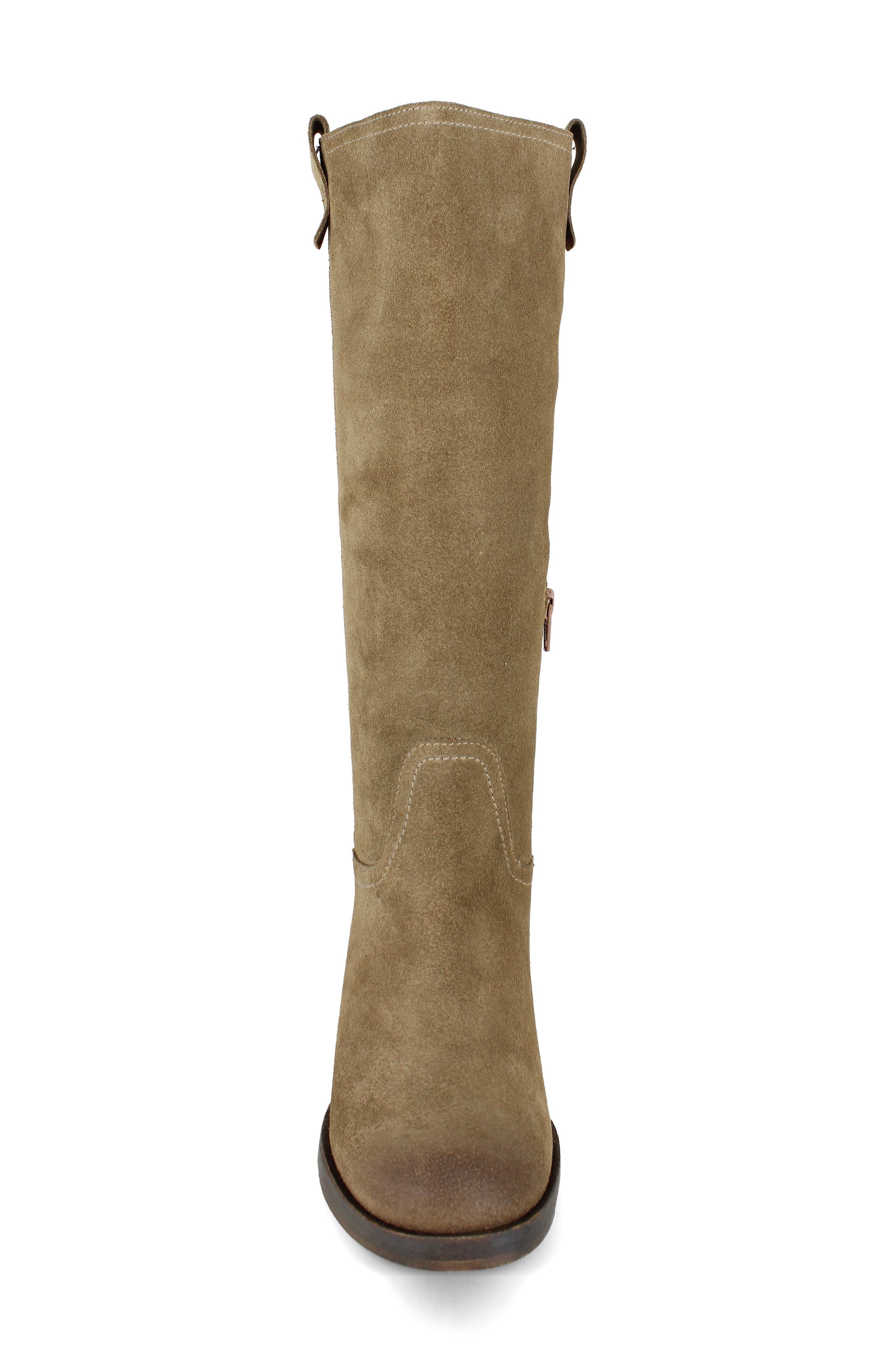 Casper Knee High Block Heel Boot, Alternate, color, BEIGE SUEDE