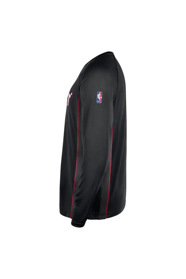 Men's Nike Black Miami Heat 2025/26 Authentic Pre-Game Legend Dri-FIT Long Sleeve Shooting Shirt, Alternate, color, Black