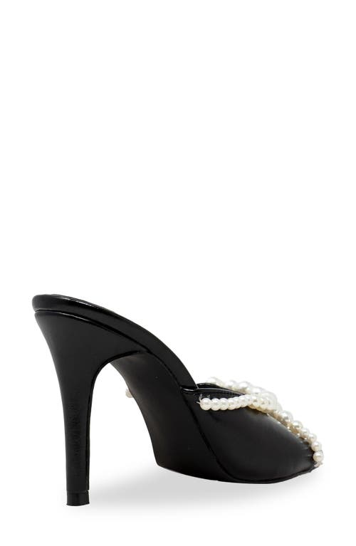 Chase & Chloe Chase And Chloe Faux Pearl Embellished Sandal In Black
