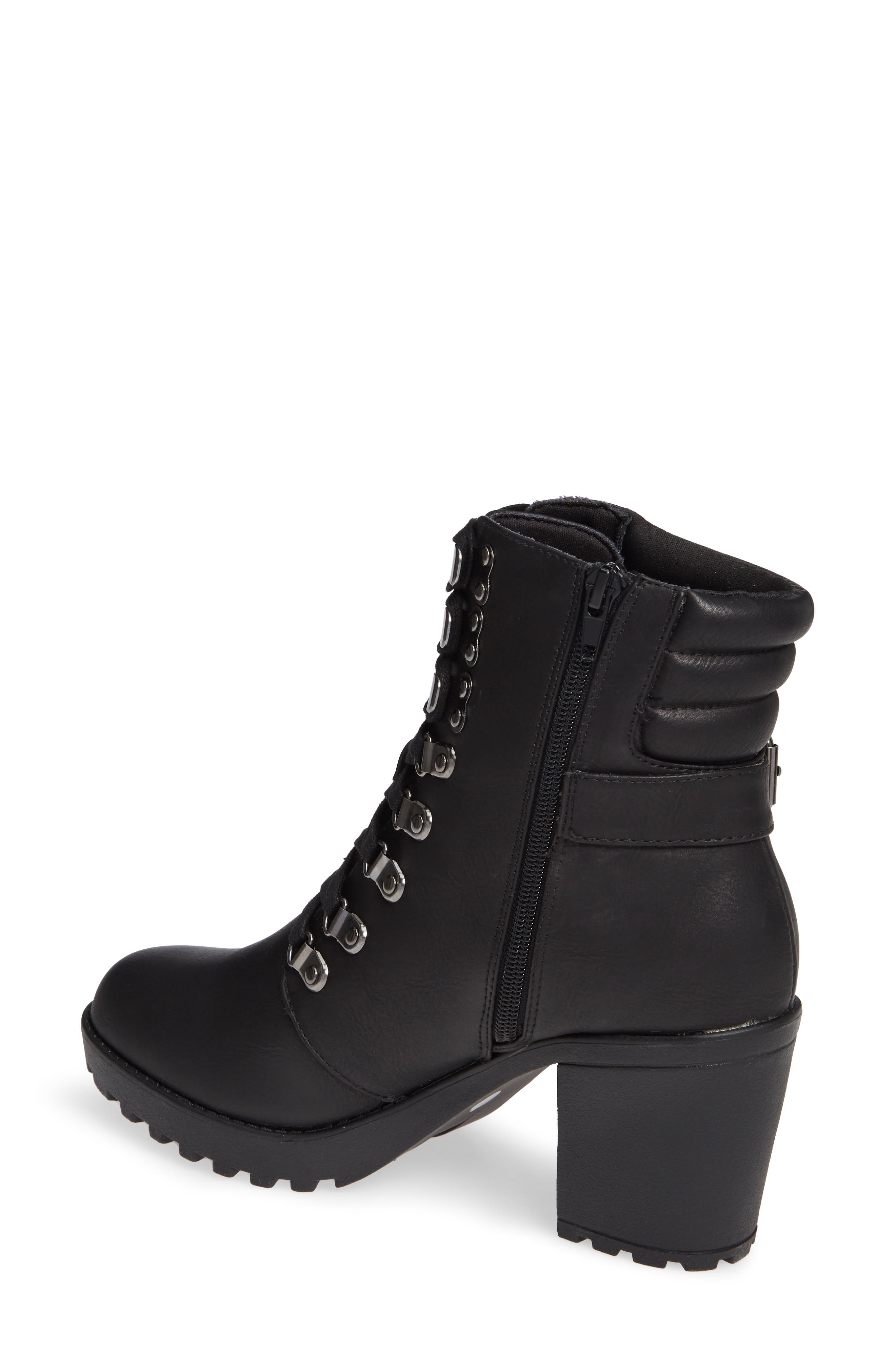 MIA Annamaria Lug Sole Combat Boot, Alternate, color, Black