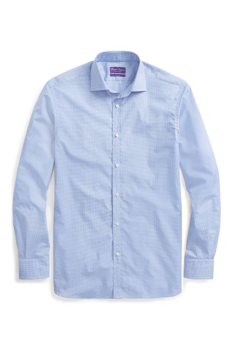 Aston Mini Gingham Cotton Poplin Button-Up Shirt, Alternate, color, SKY BLUE AND WHITE
